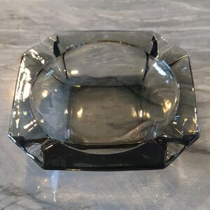 Elegant Black Glass Ashtray